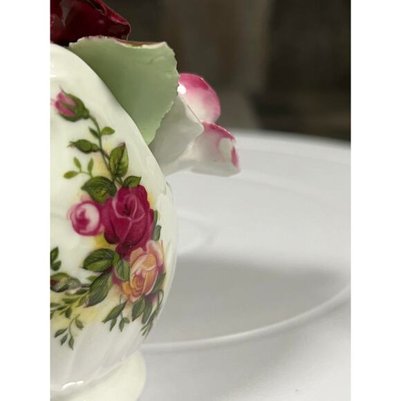 Rare Royal Albert Old Country Roses Scoop Vase with Flowers - Picture 11 of 11